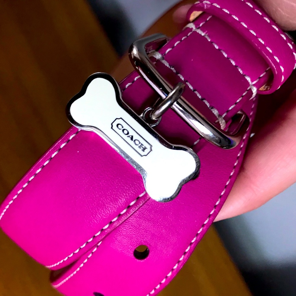 NWOT Large Rare Pink Coach Dog Collar - 17” - 21”
